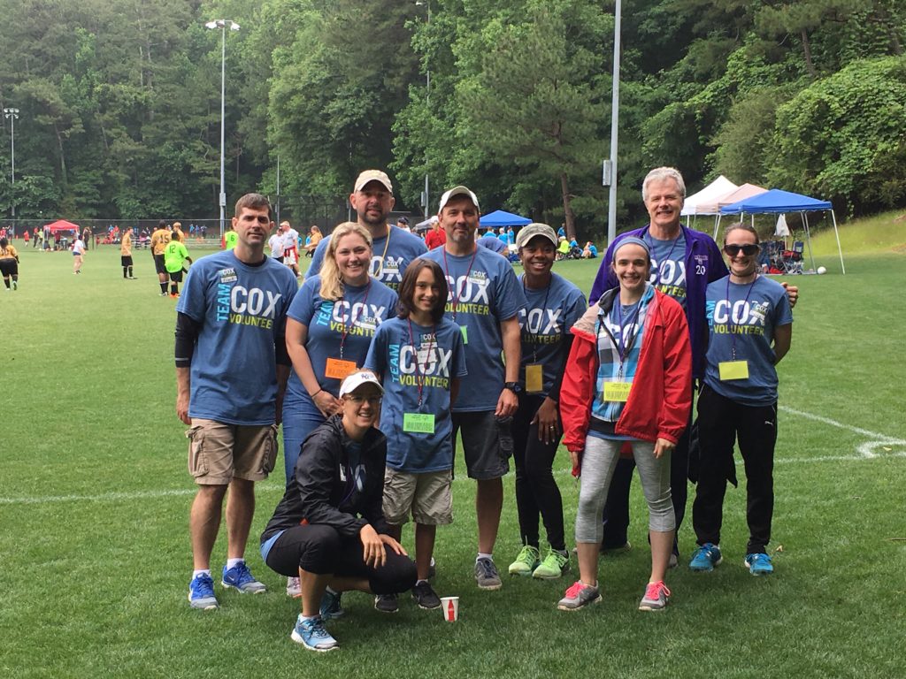 Volunteering with work colleagues at the Special Olympics of Georgia games